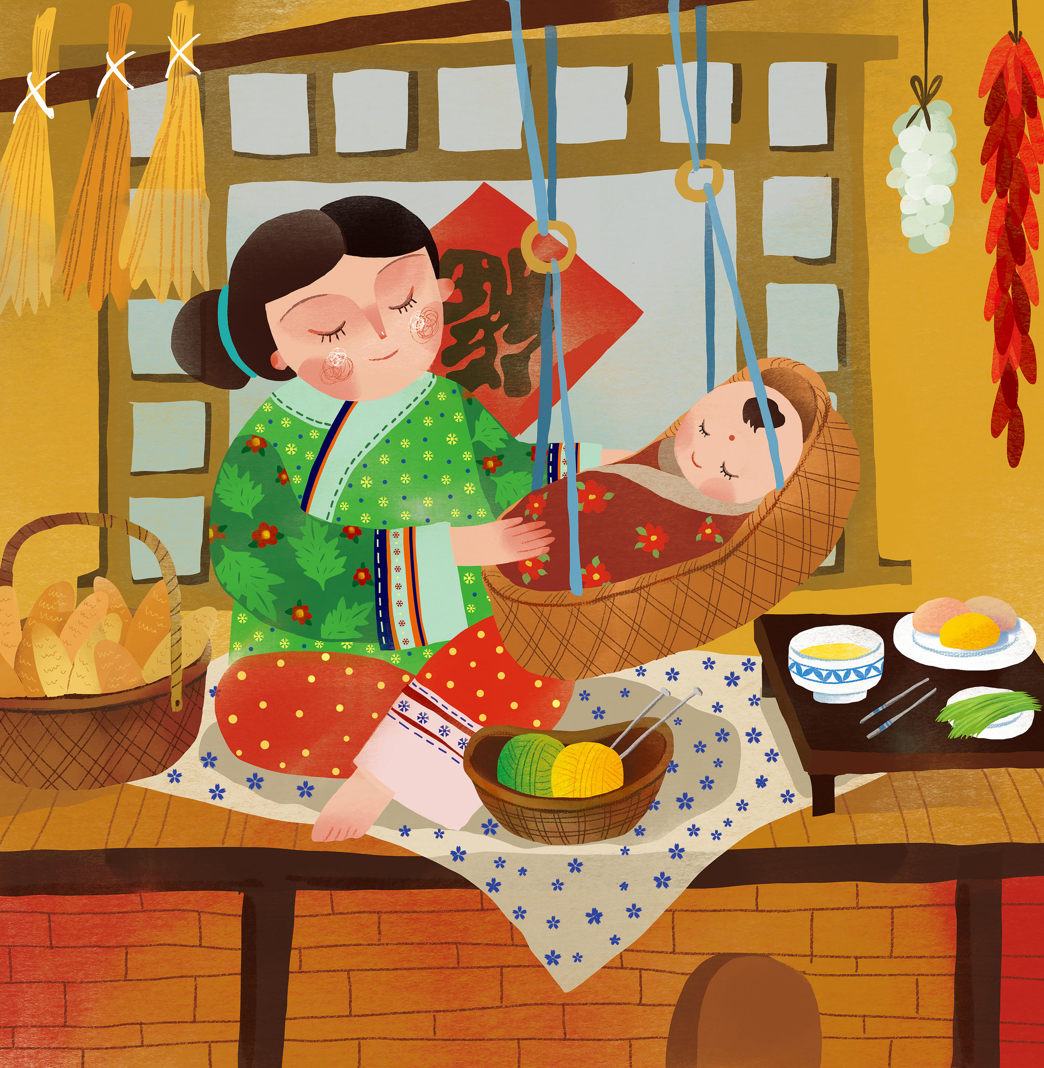 东北民间习俗-养活孩子吊起来