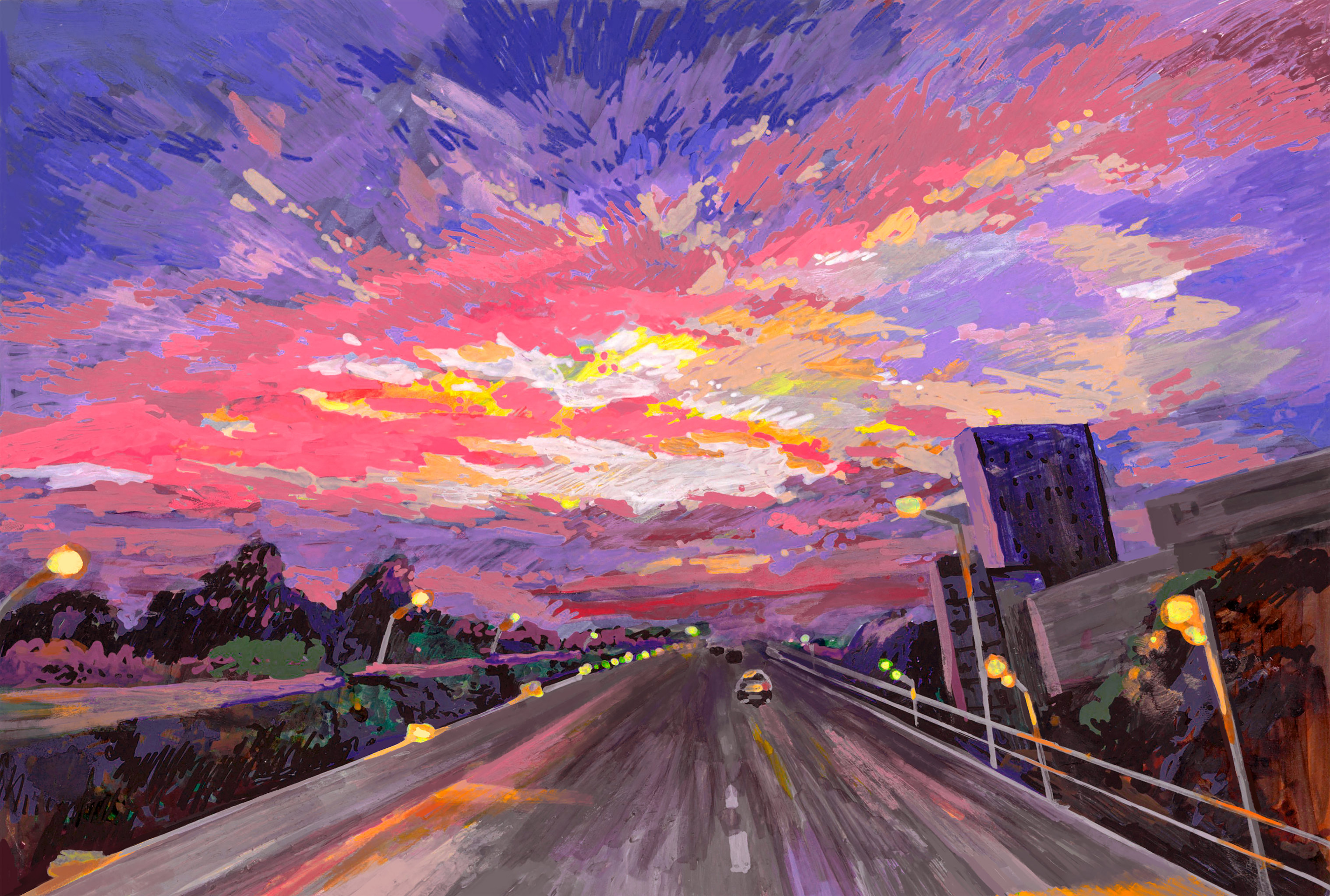 夜晚马路 插画  - 商业插画 |   上传时间: 2021-07-06 21:47 为ta点