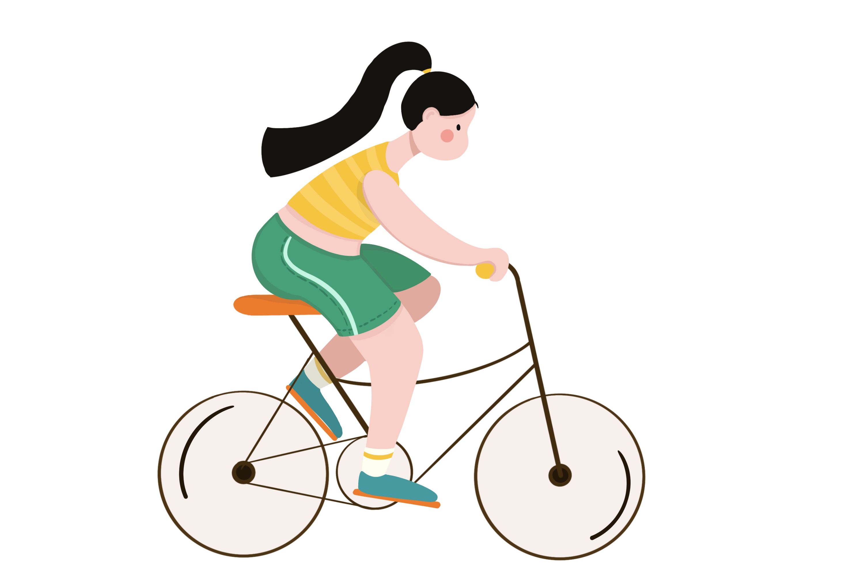 骑自行车卡通动画图片