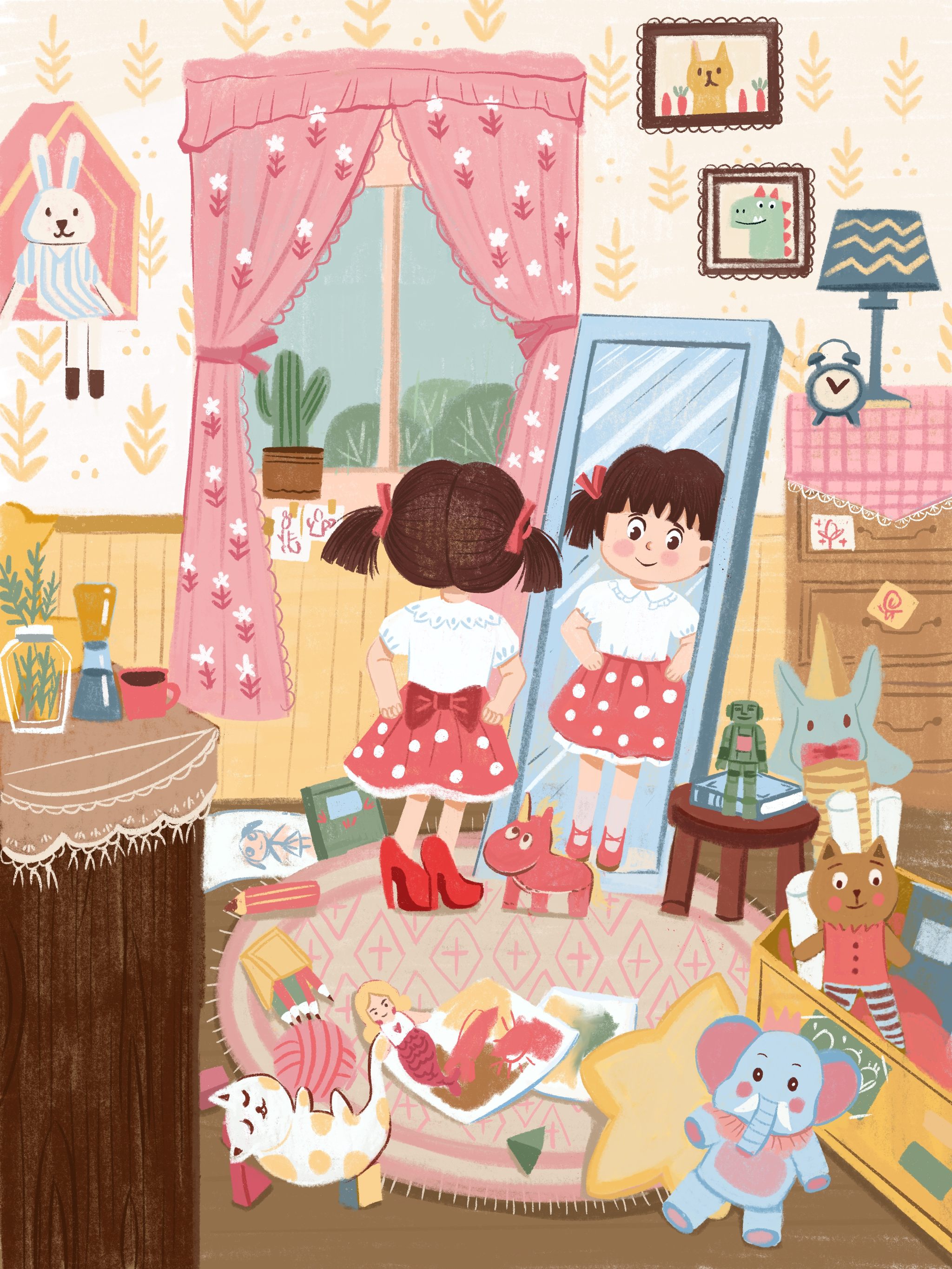 照镜子 插画  - 商业插画 |   上传时间: 2021-10-11 13:15 为ta点赞