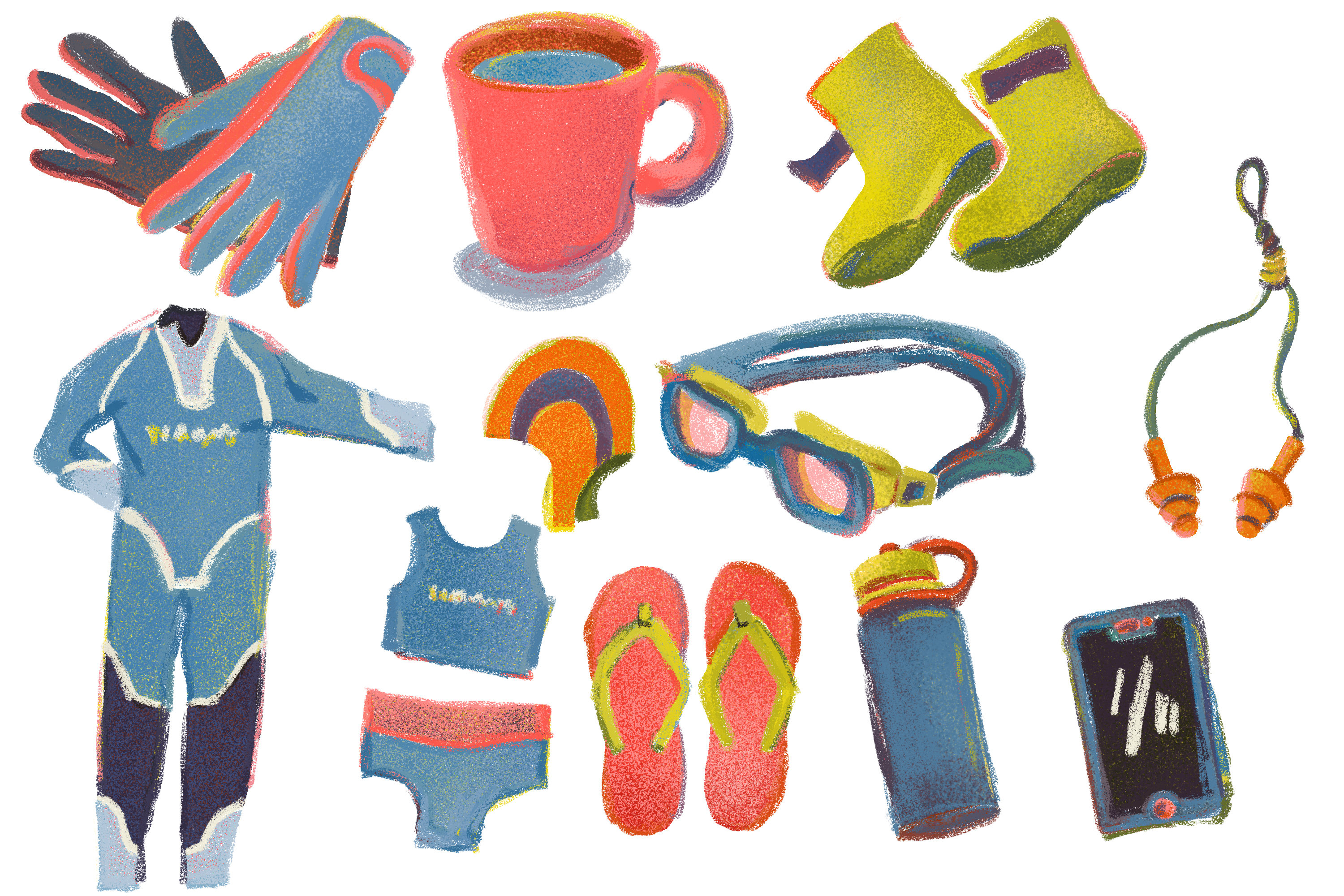 旅行游泳装备分层小元素