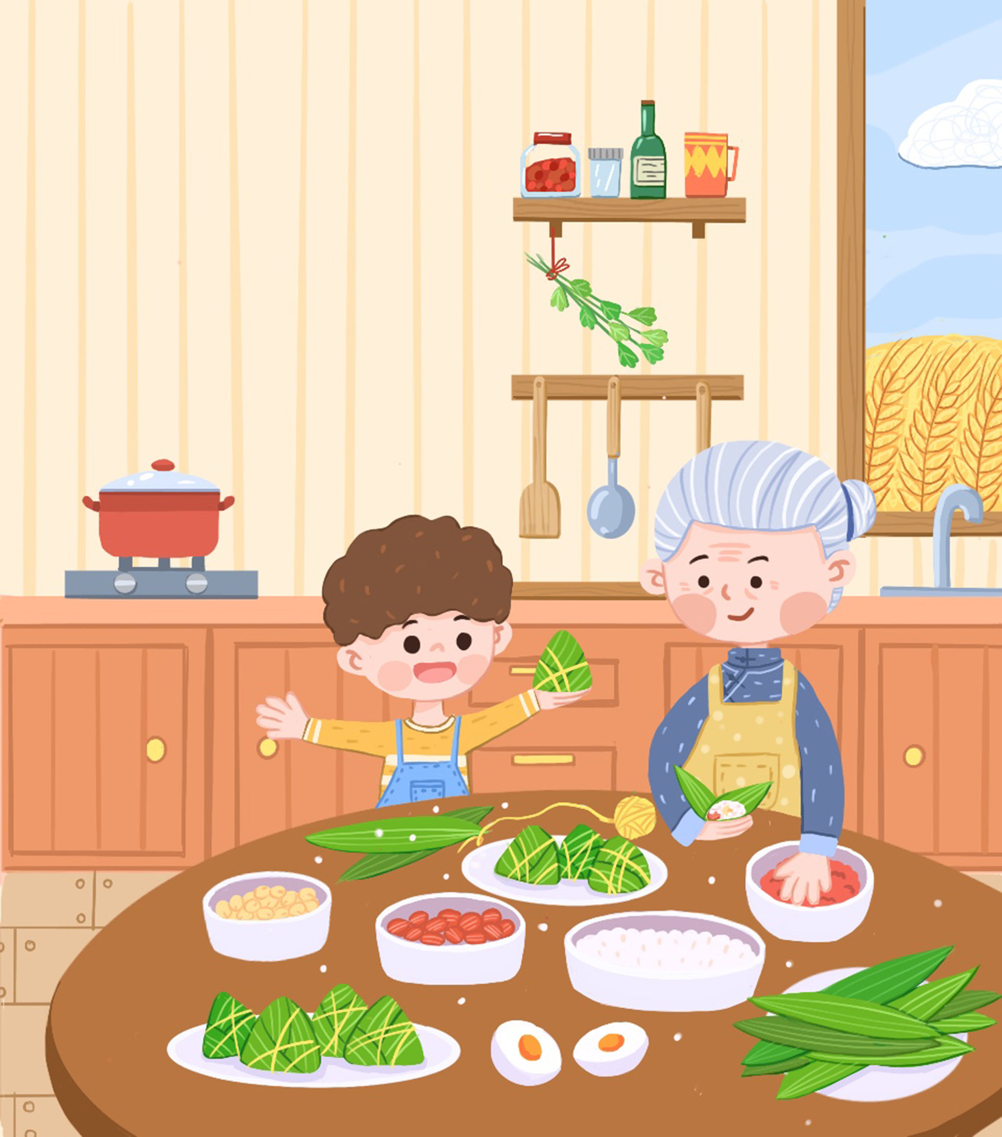 五月初五端午节包粽子 - 悠悠星然 - 原创作品 - 视觉中国(shijueme)