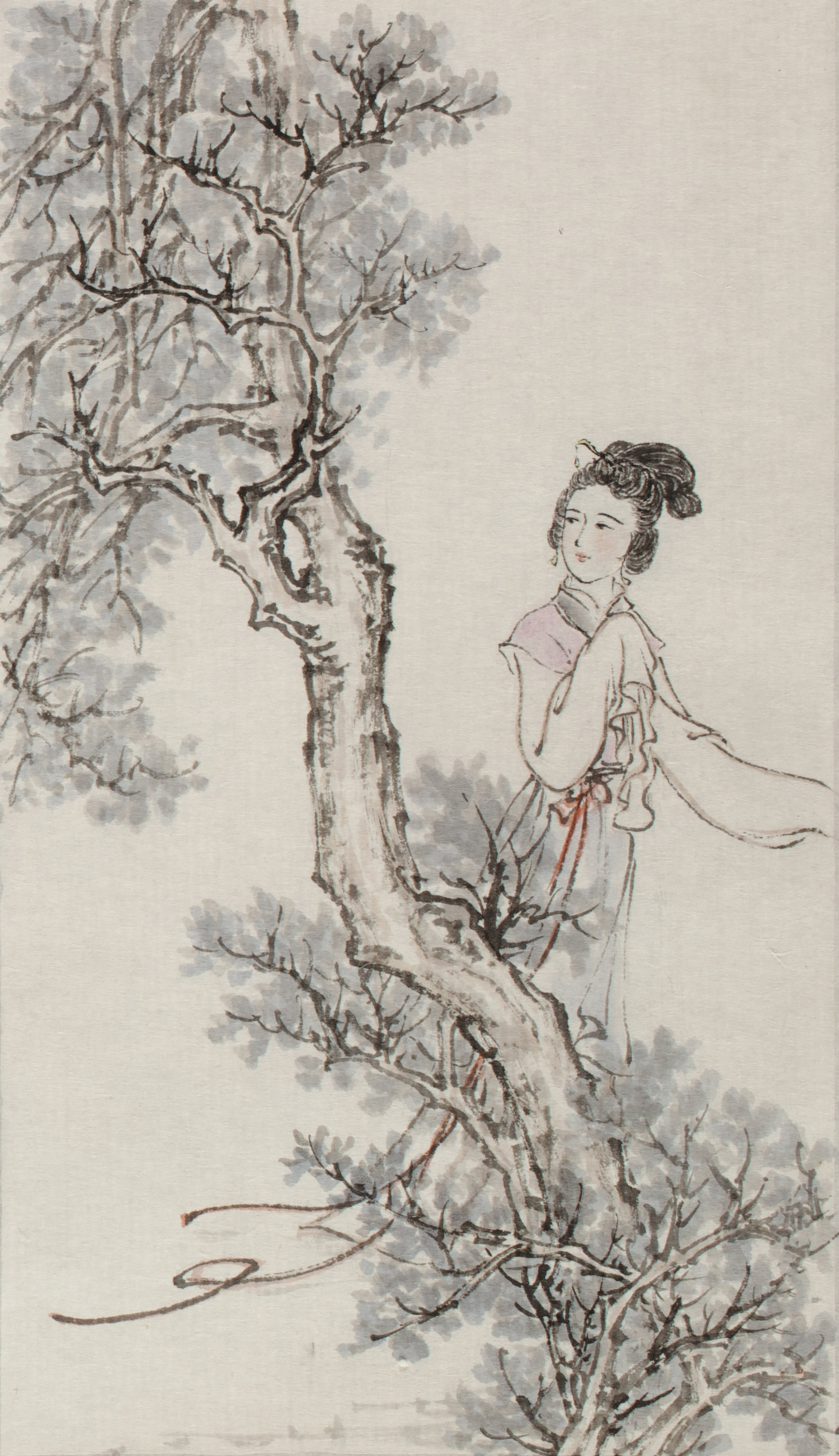 国画水墨写意古典仕女