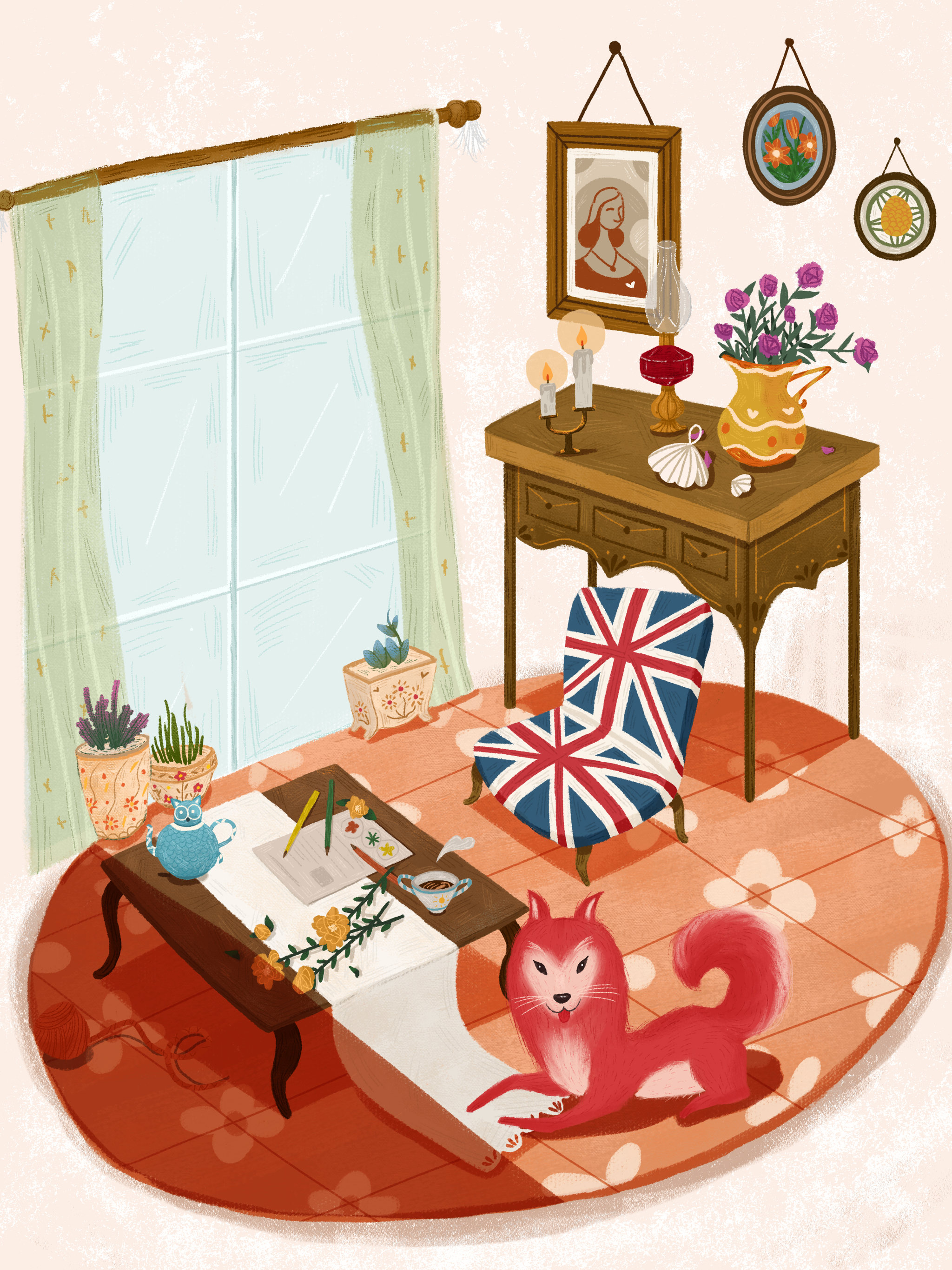 静谧午后阳光洒落房间一角