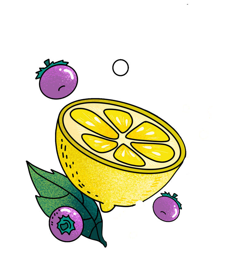 冰凉柠檬茶扁平化插画