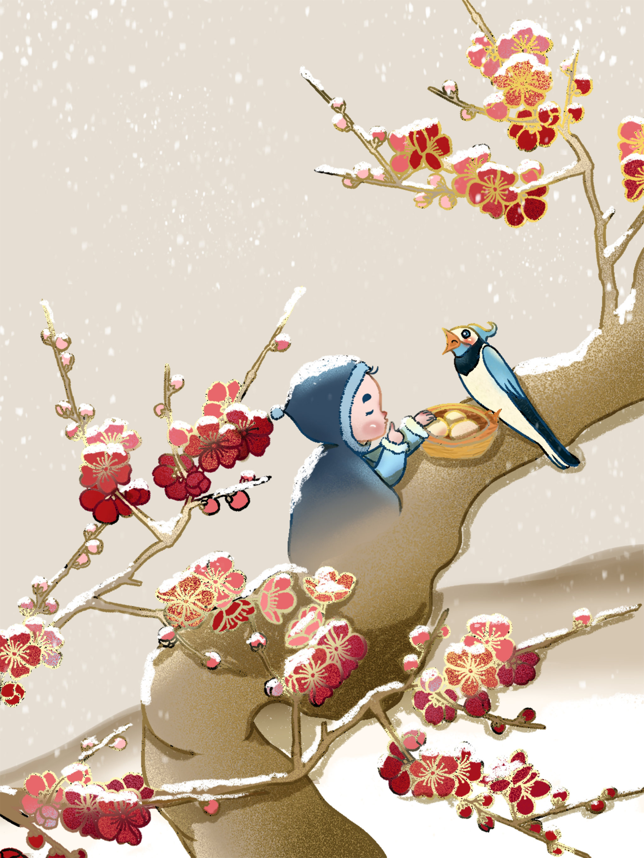 二十四节气q版卡通插画之小寒