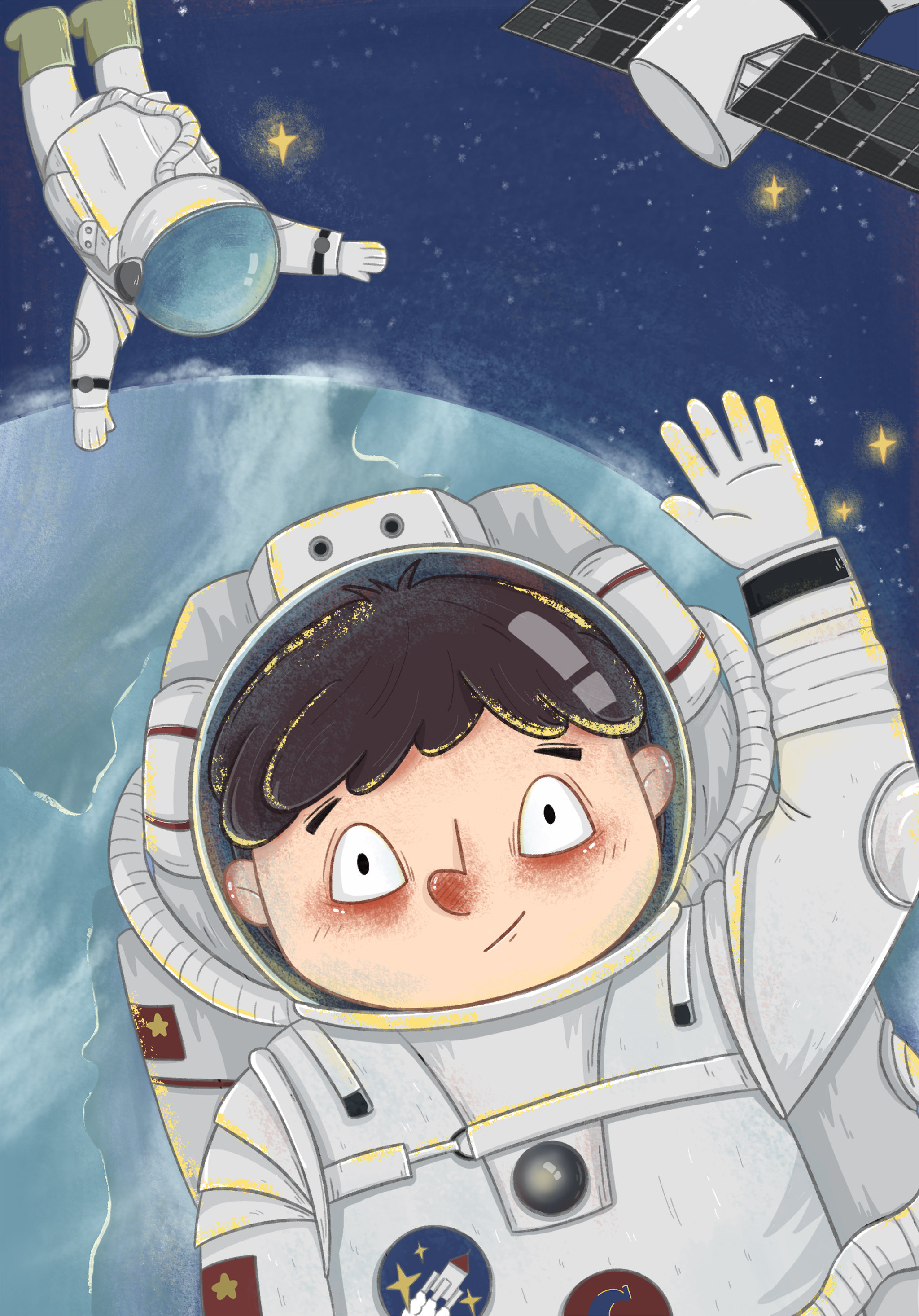 宇航员 - 章鱼赵驼驼 - 原创作品 - 视觉中国(爱视觉)