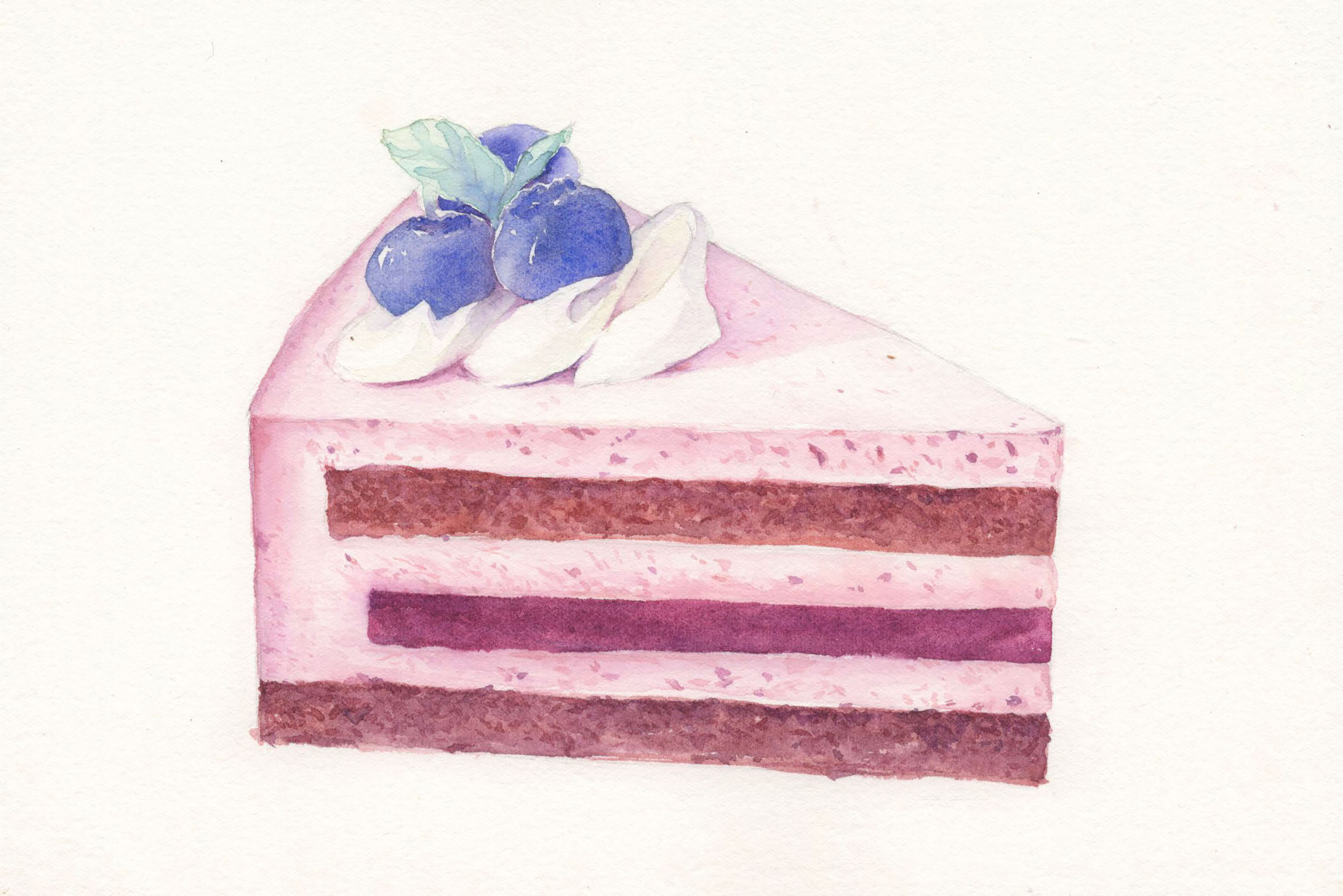 蓝莓慕斯切角蛋糕