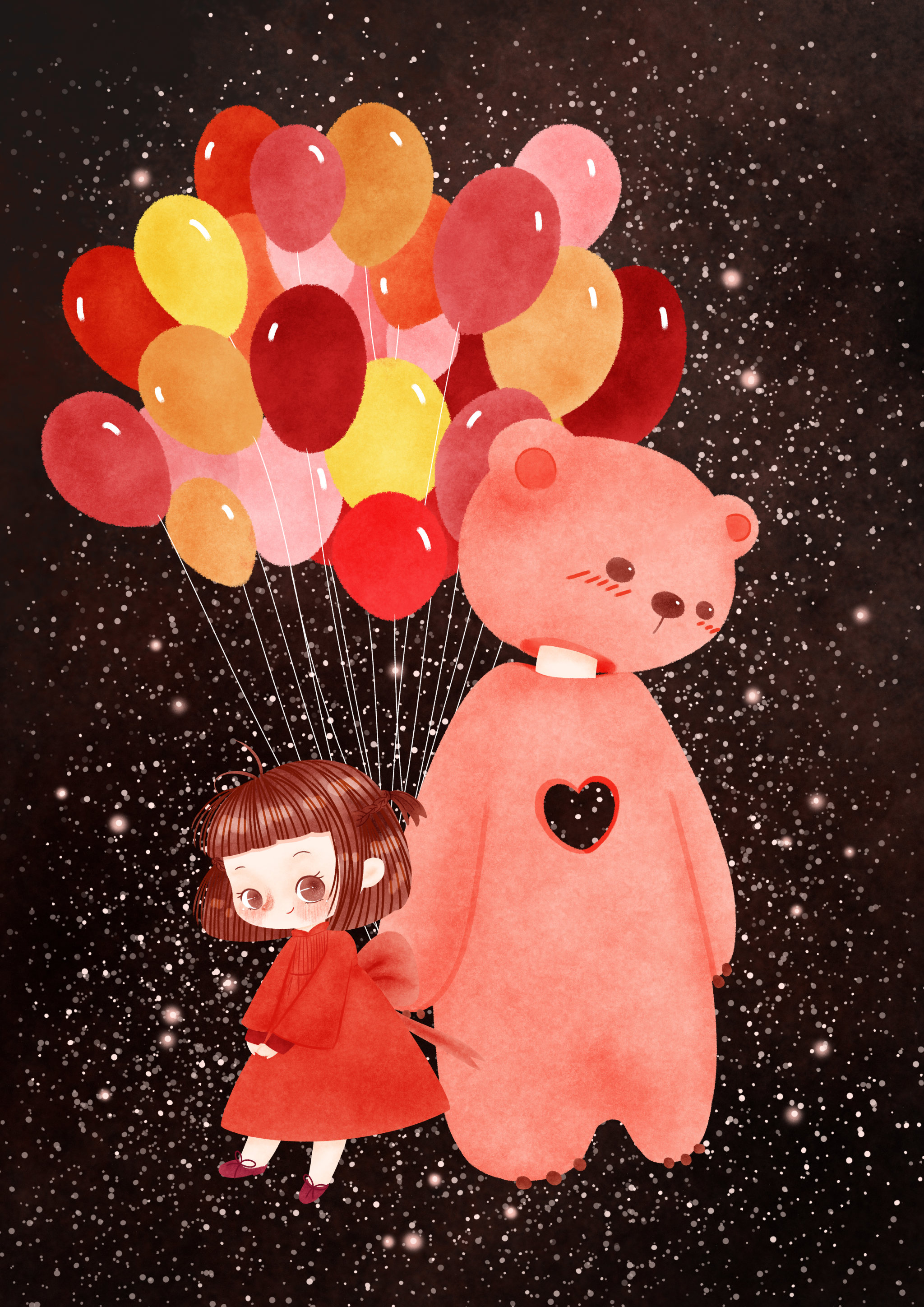 女孩与小熊 - 蔚蓝blue_tree - 原创作品 - 视觉中国(爱视觉)