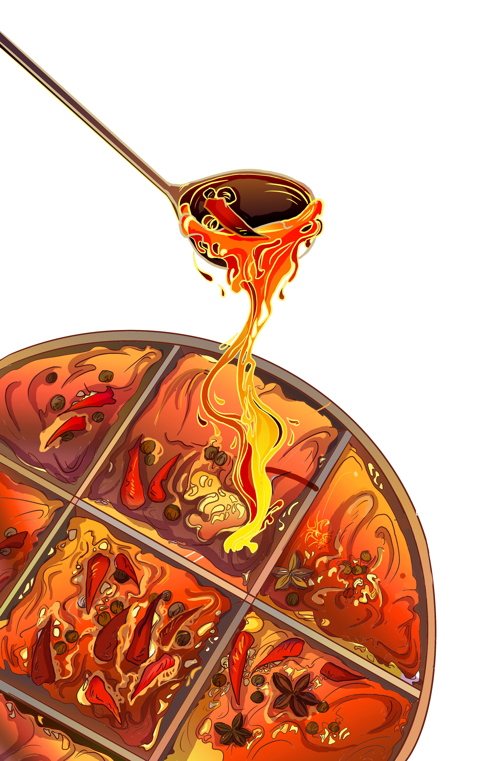 麻辣美食街-插画