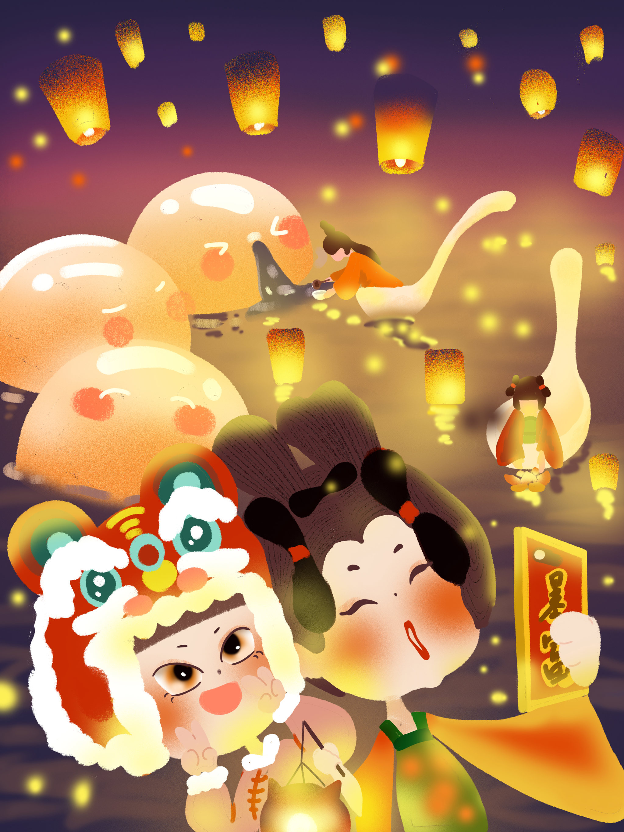 元宵节 - chikii酱 - 原创作品 - 视觉中国(shijueme)