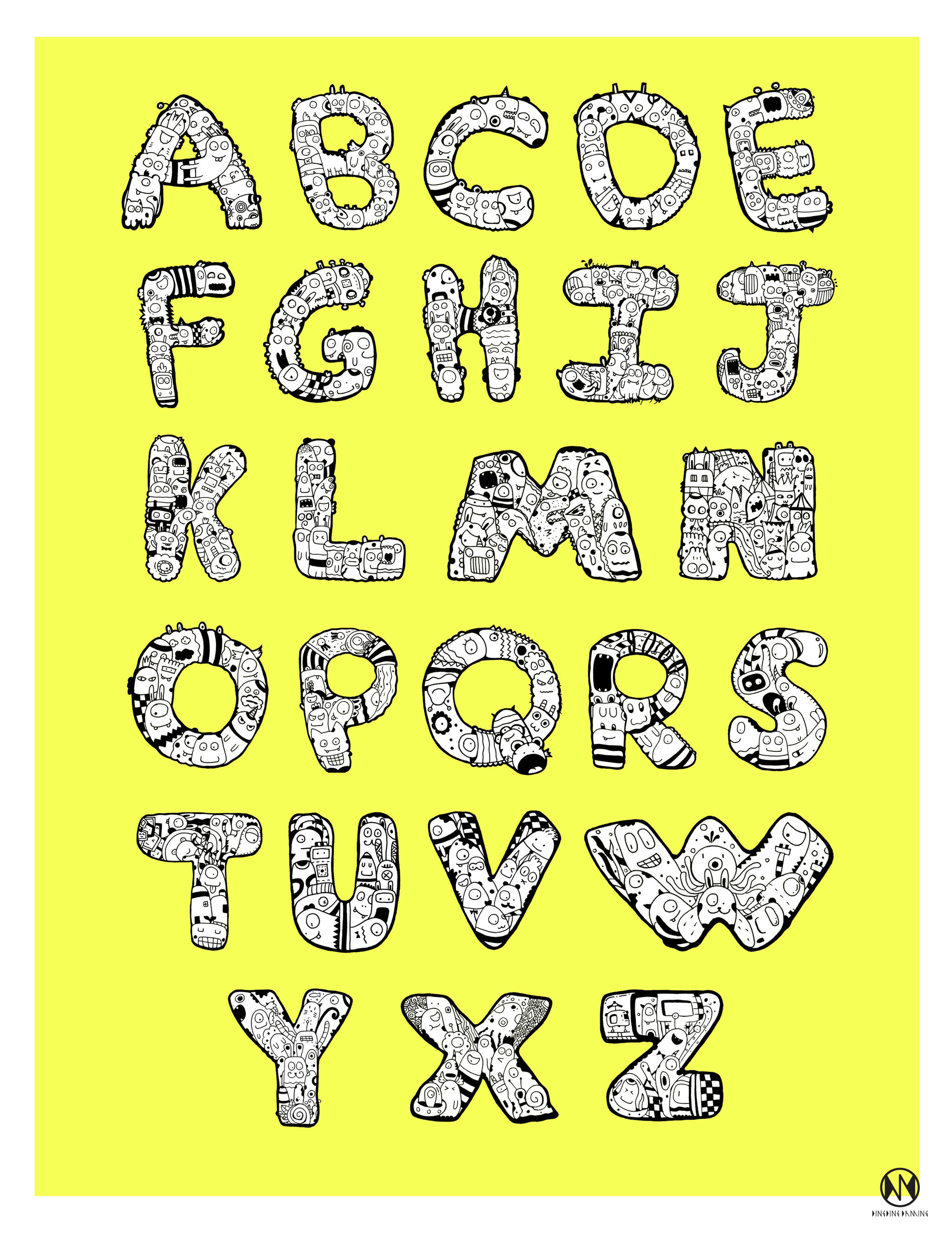 一组简单的手绘字母设计!